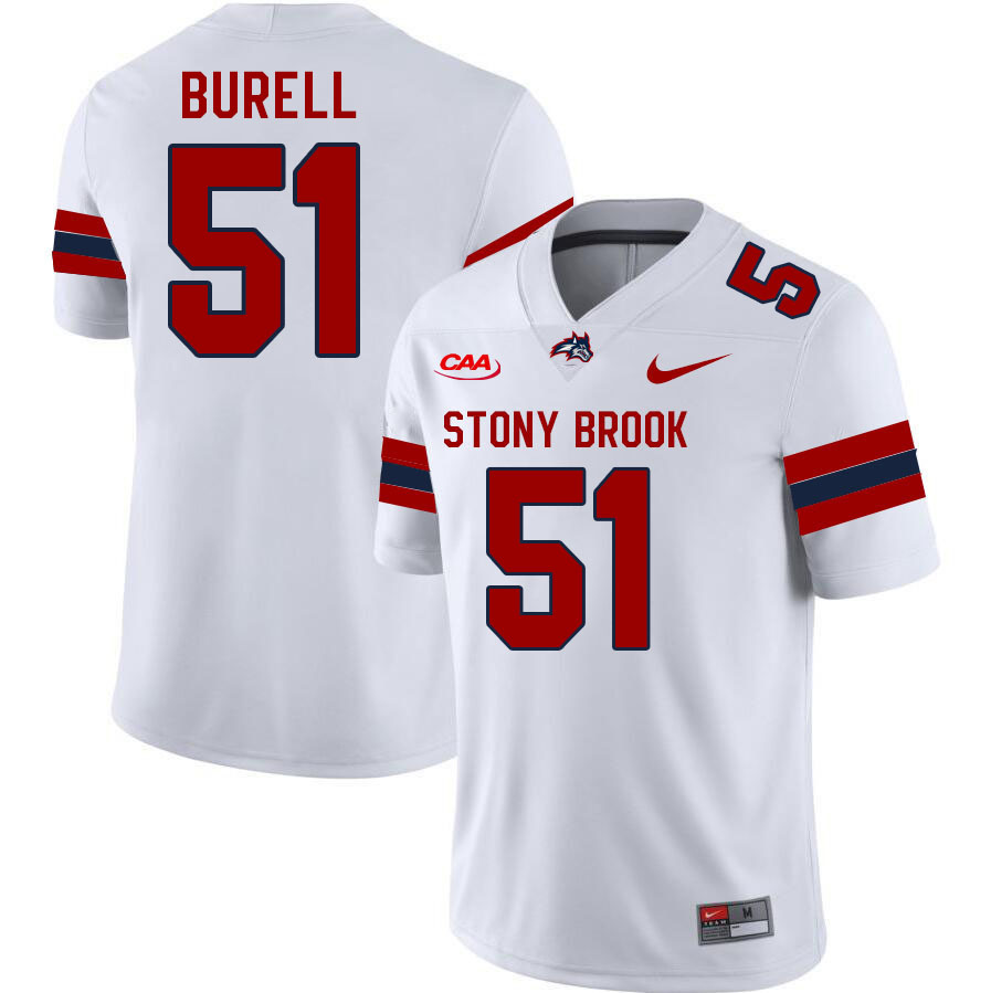 Stony Brook Seawolves #51 Ludvig Burell College Football Jerseys Stitched Sale-White